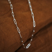 Paperclip Chain Necklace Sterling Silver