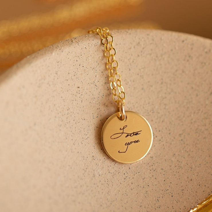 Amazon.com: Personalized Handwriting Signature Necklace - Actual Handwriting  Jewelry - Custom Engraved Note Necklace - 1284 : Handmade Products