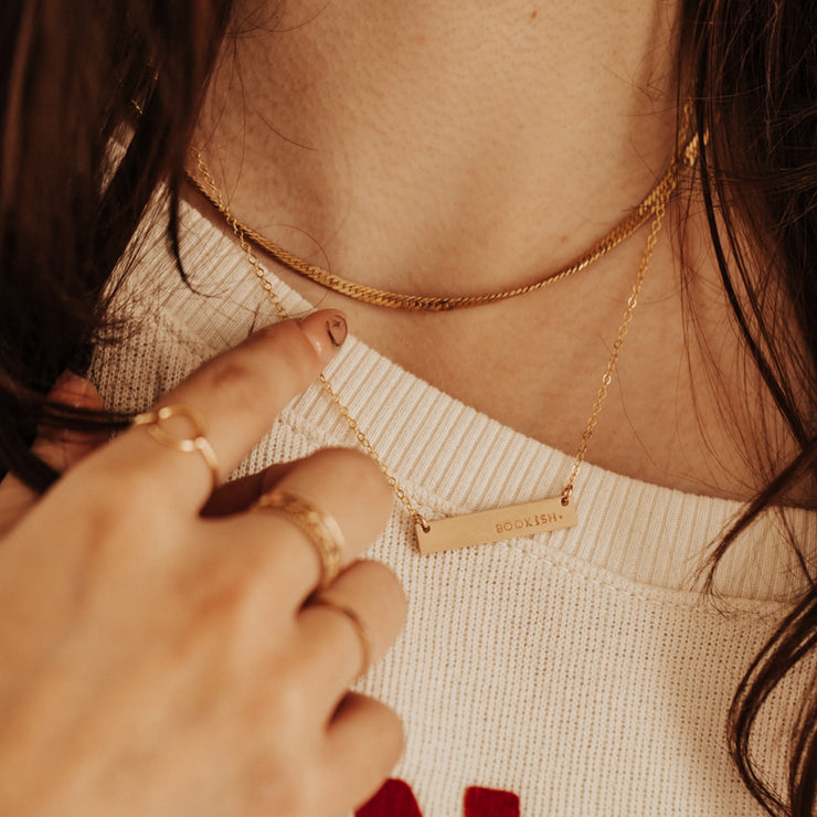 BOOKISH. bar necklace