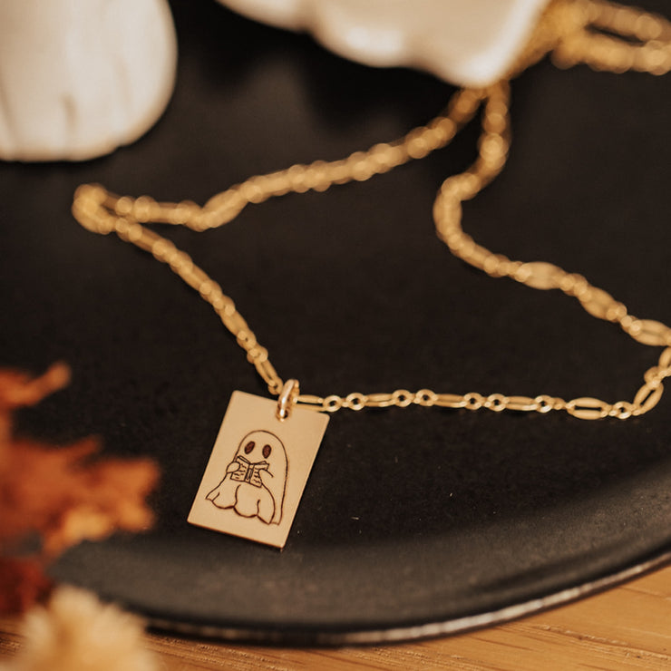 Ghostie Book necklace