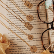 Postage Stamp BOOK necklace