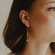Herkimer Diamond Threader Earrings