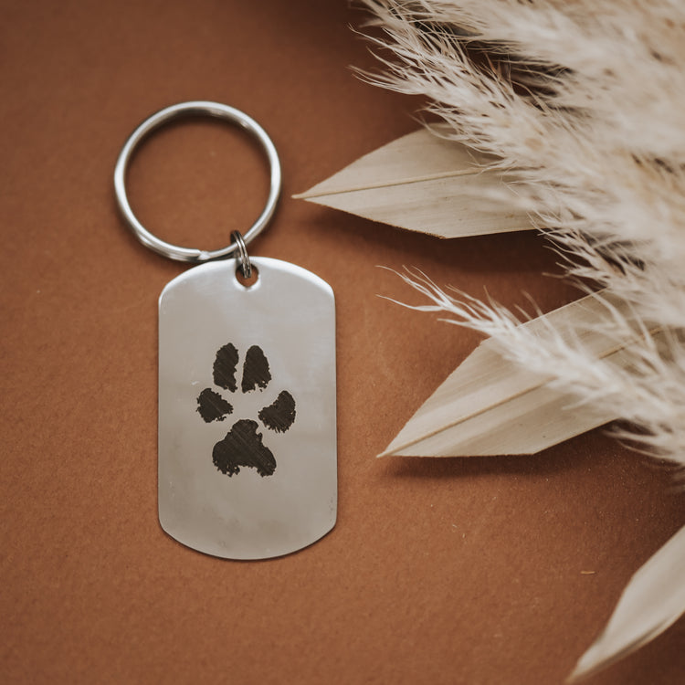 Dog paw fashion print keychain