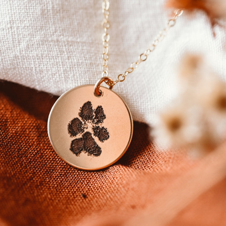 Custom Paw Print Necklace - Dog Paw Necklace | Sincerely Silver