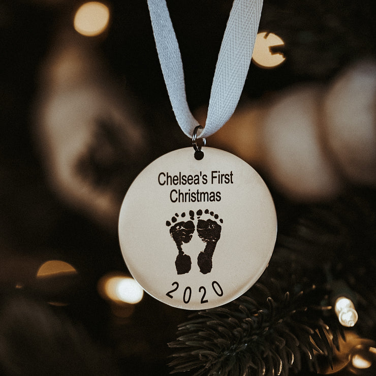 ACTUAL Baby Footprint Ornament