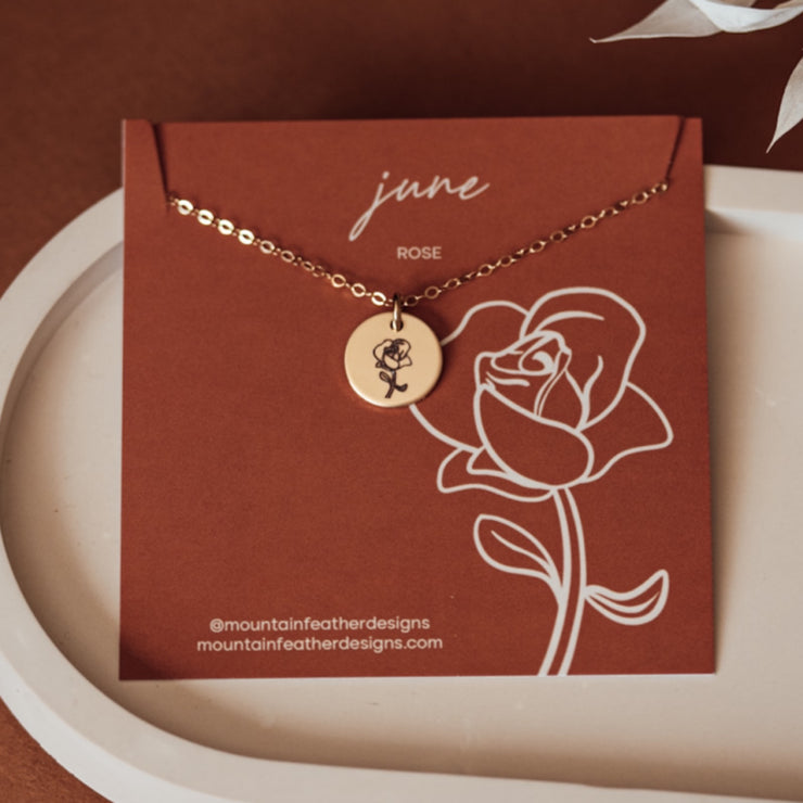 Buy Birthstone Stone Birth Month Flower Necklace Birthstone Silver Rose  Gold Birth Flower Necklace January February March April May June July  Online in India - Etsy