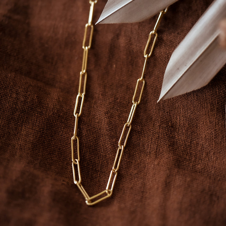 Paperclip Chain Necklace 14k Gold Filled