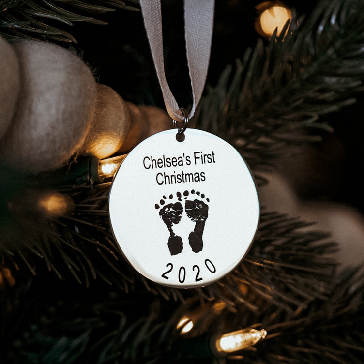 ACTUAL Baby Footprint Ornament