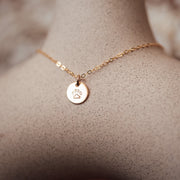 Paw Print Disc Necklace- 3/8"