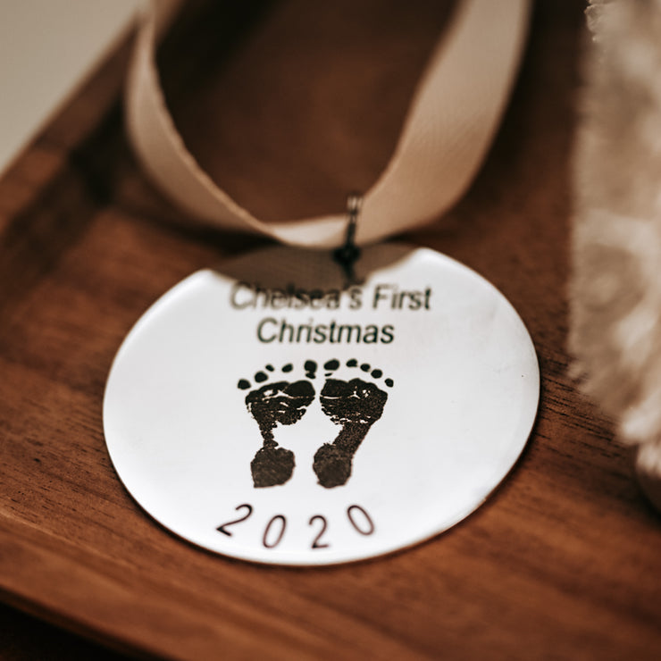 ACTUAL Baby Footprint Ornament