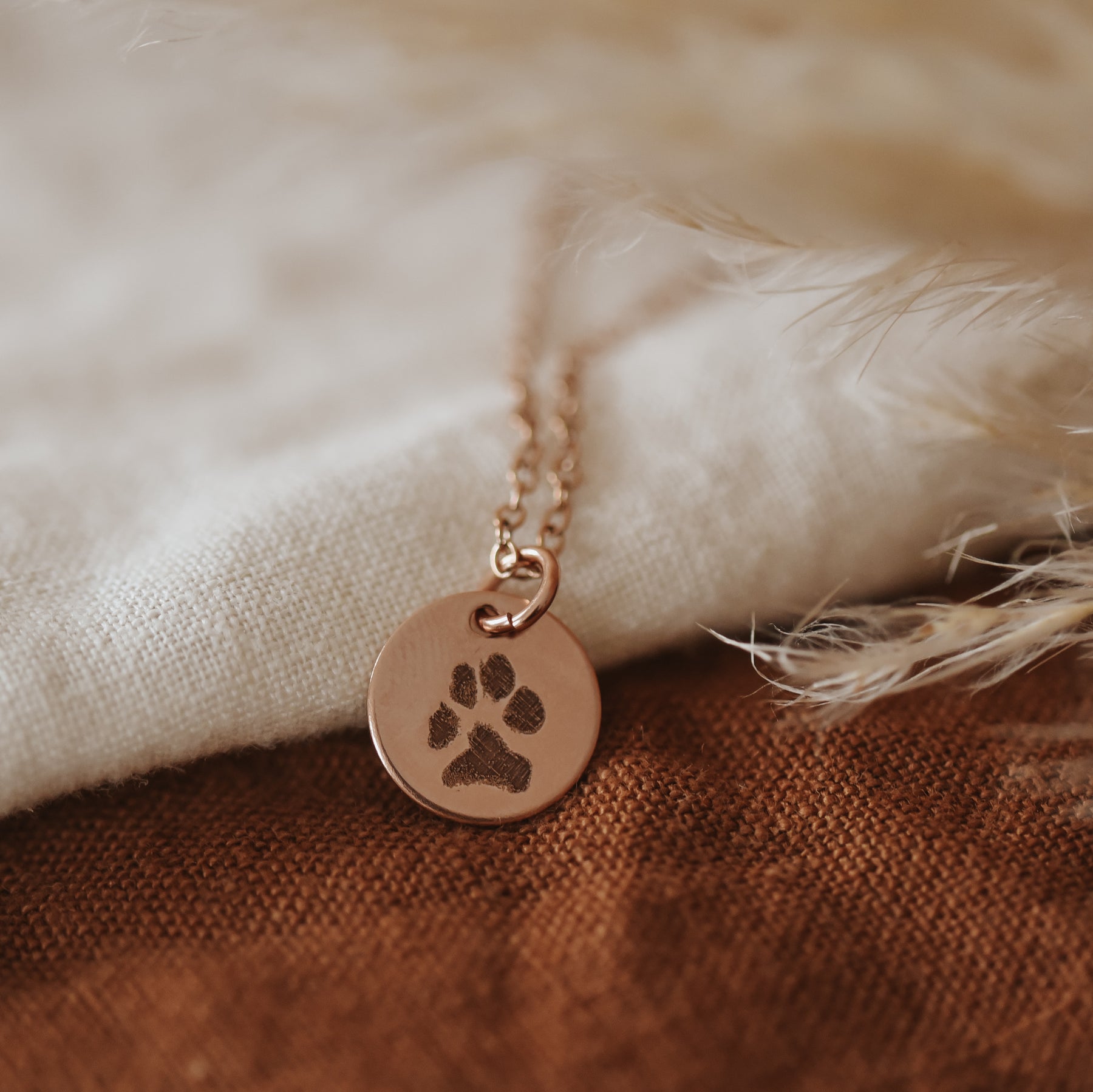 Rose Gold Plated Sterling Silver Paw Print Necklace - Martha Jackson